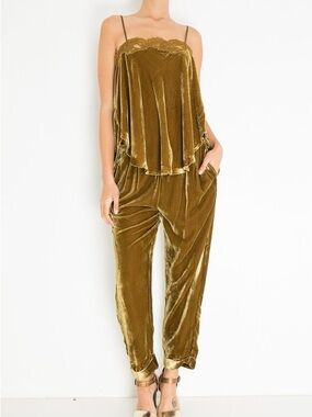 Mes Demoiselles Velvet Straight Leg Pants